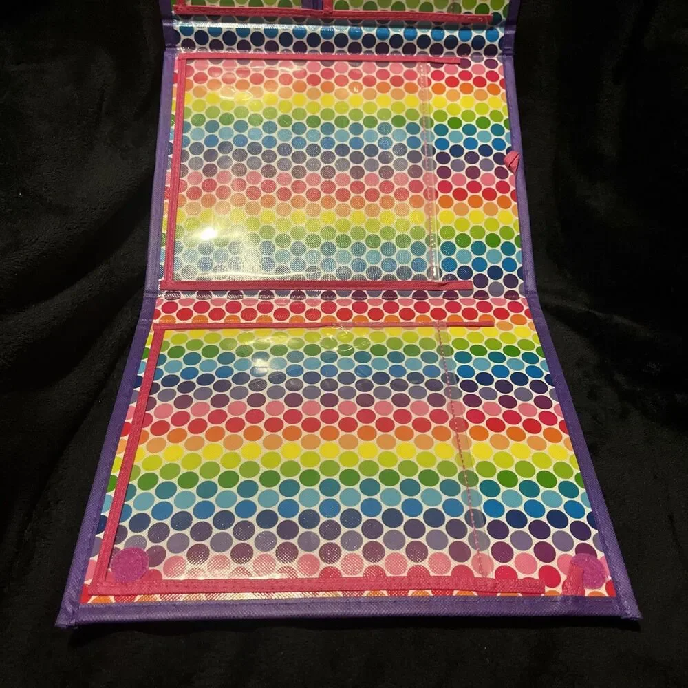 Lisa Frank TIKANNI HUSKY Trifold Portfolio Storage Case Folder School Art